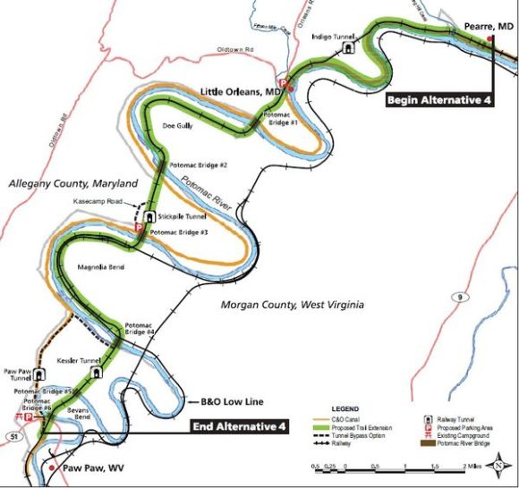 overview map near Paw Paw Tunnel